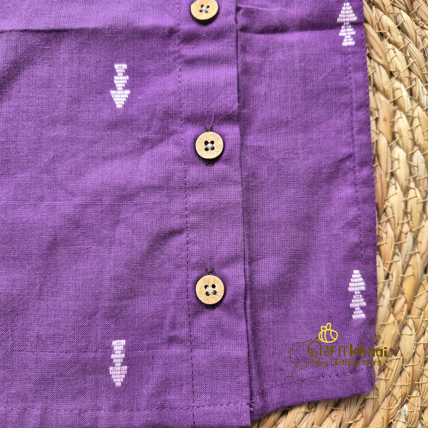 Royal purple arrow side button sleeveless top (0-3years) - Sokkaai