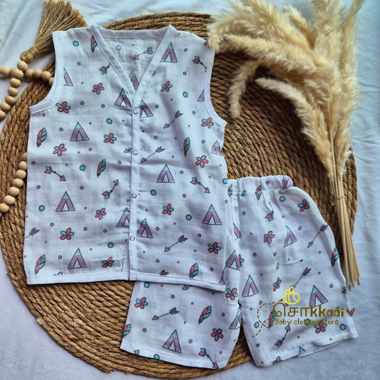 100% Organic Muslin Coord Set (2y to 3y)
