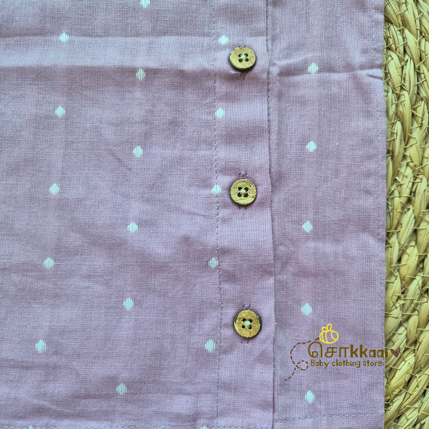 Lilac handloom Short Sleeve Kurta/ Jippa (0-5years) - Sokkaai