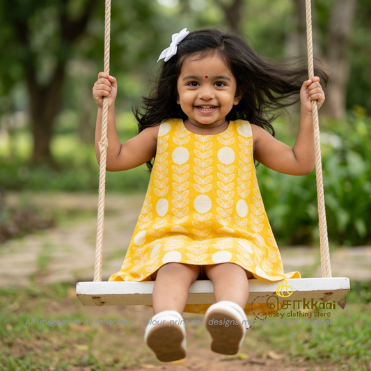 Yellow Sun A-line frock - (0-6years) Sokkaai