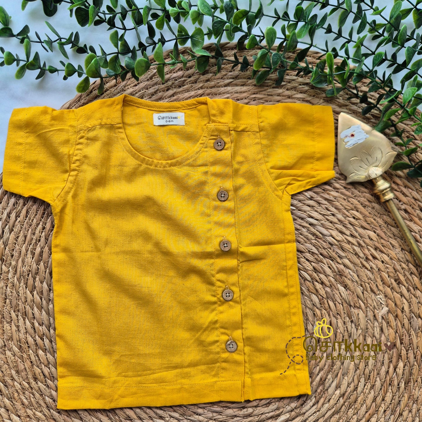 Thaipusam Set - Short Sleeve Soft Cotton Dhoti set (0-5years) Sokkaai