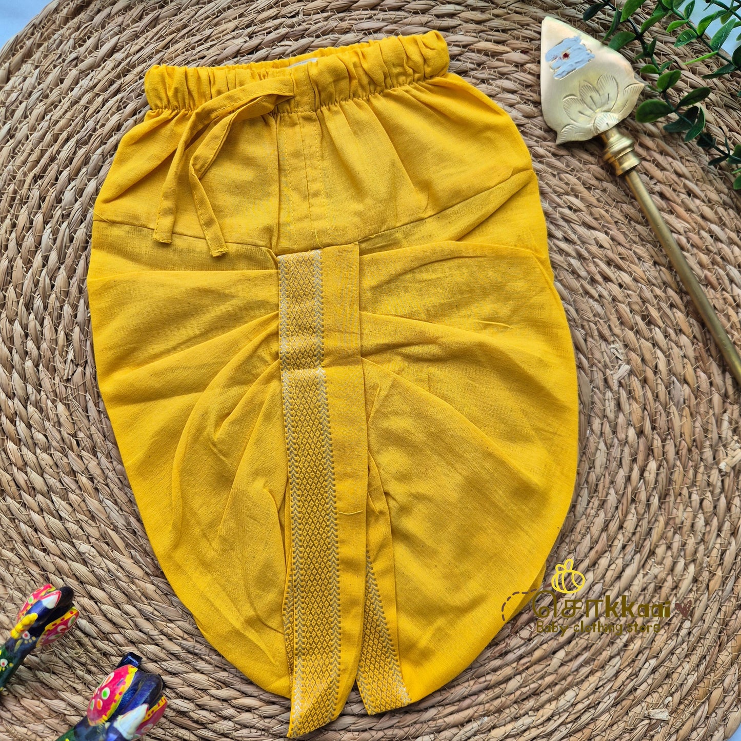 Thaipusam Set - Short Sleeve Soft Cotton Dhoti set (0-5years) Sokkaai