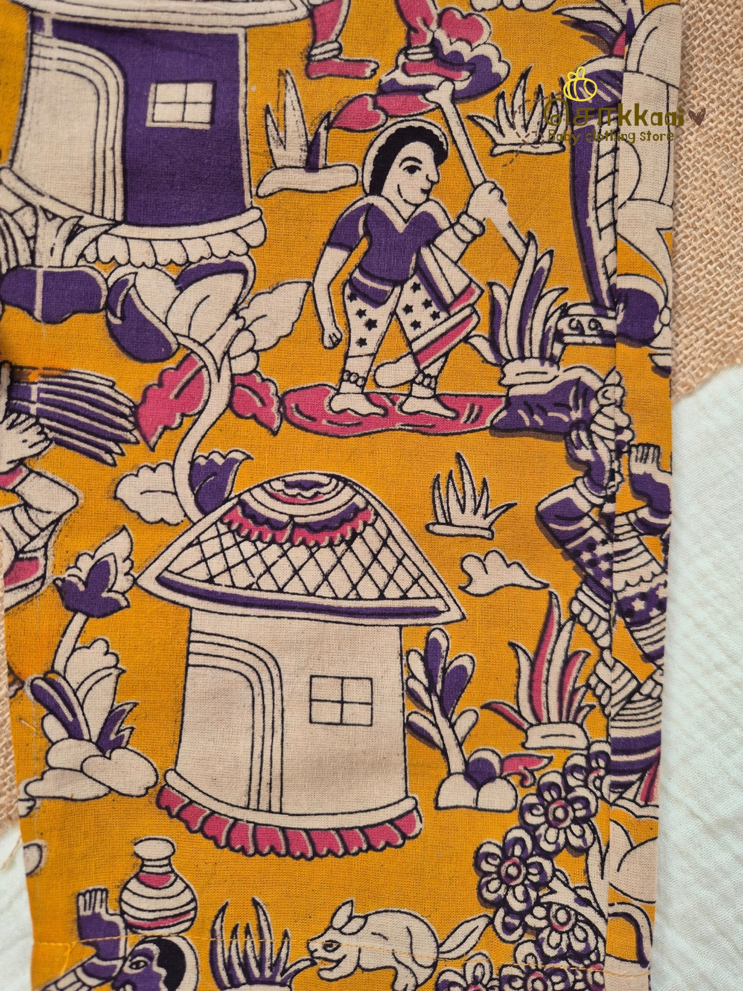 Golden Folk Kalamkari Palazzo Set (1-6years) - Sokkaai