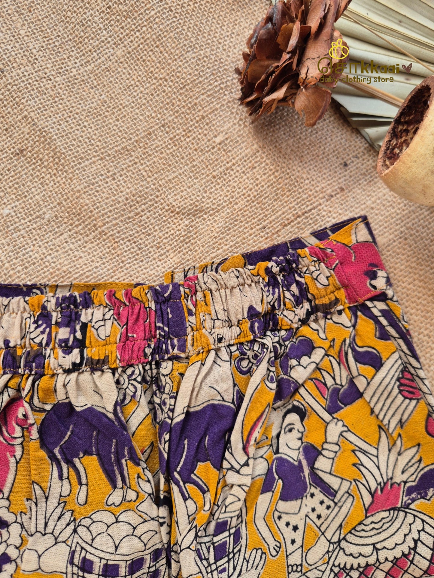 Golden Folk Kalamkari Palazzo Set (1-6years) - Sokkaai