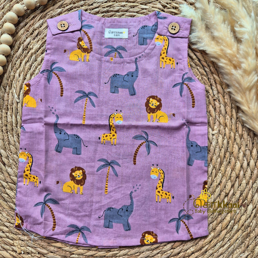 Kids cotton shoulder button tops (0 to 3years) - Sokkaai