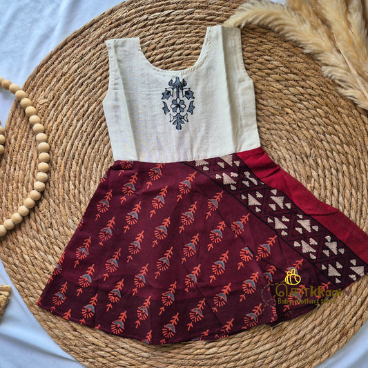 Artisan handmade Girl Frock - (3-6m)