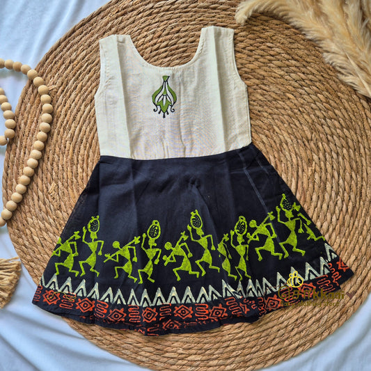 Artisan handmade Girl Frock - (3-6m)