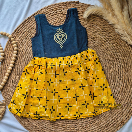 Artisan handmade Girl Frock - (3-6m)