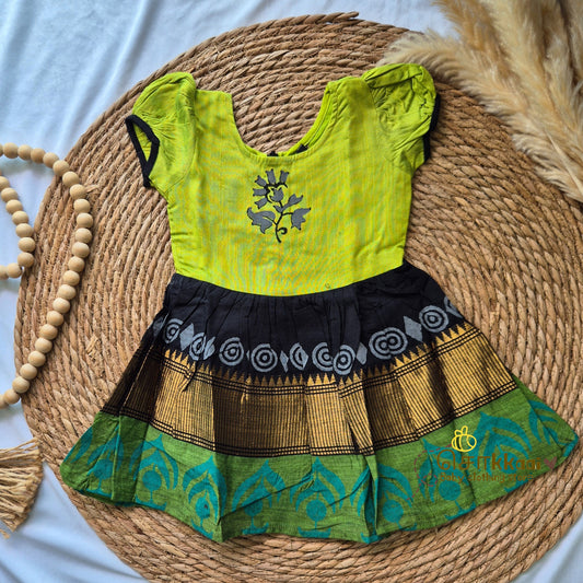 Artisan handmade Girl Frock - (3-6m)