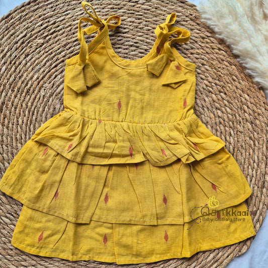 Mustard & Red - Tassel Tie Girl Frock (Newborn to 3years)