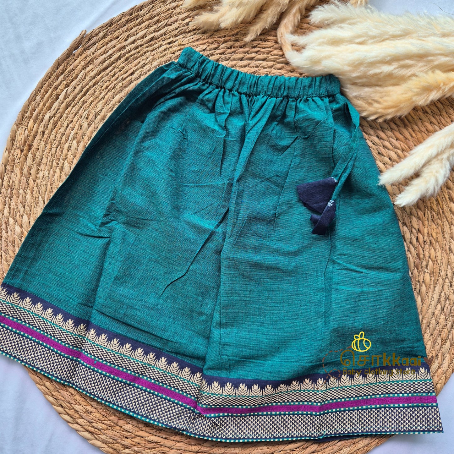 Deep navy & emerald green skirt & top - (6m-5years) Sokkaai