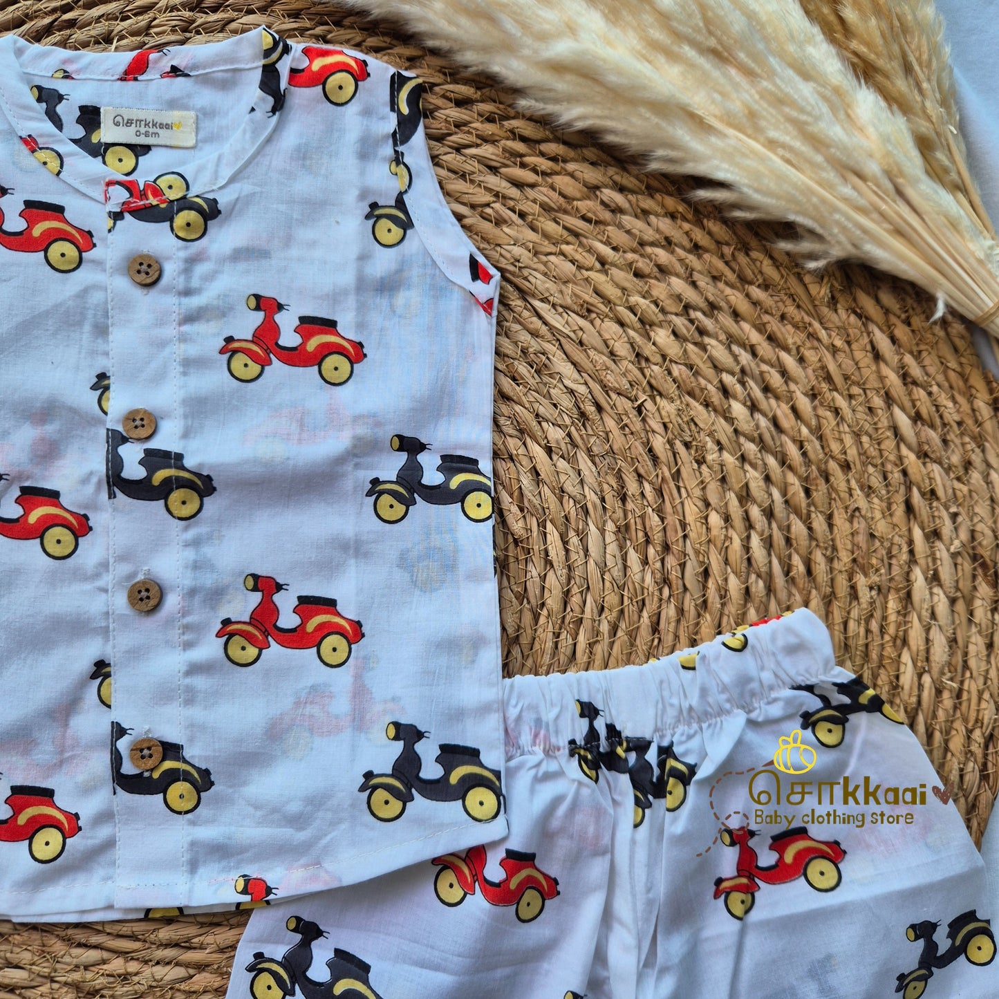 Scooter cotton Coord Set (0-2years) - Unisex - Sokkaai