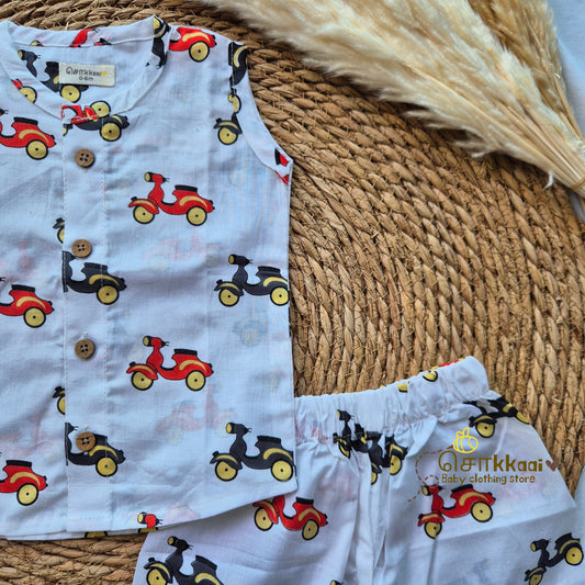 Scooter cotton Coord Set (0-2years) - Unisex - Sokkaai