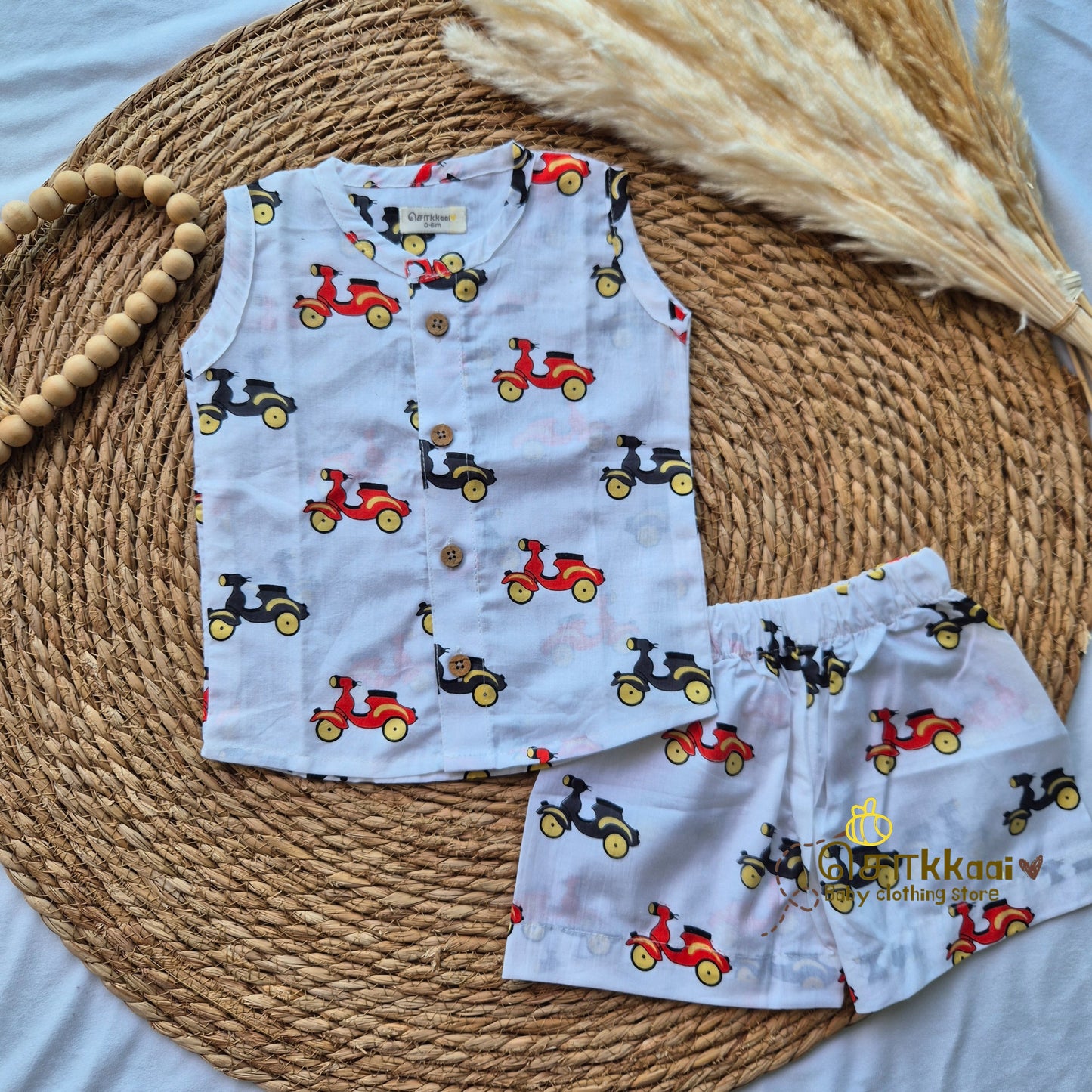 Scooter cotton Coord Set (0-2years) - Unisex - Sokkaai