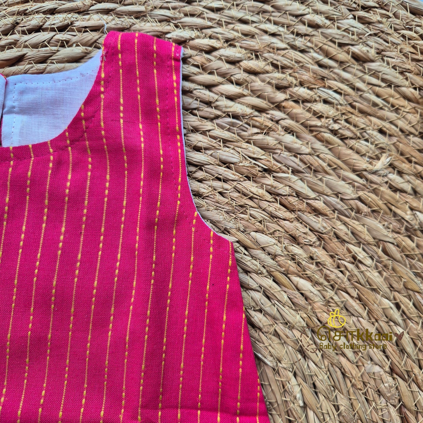 Pink Stripes A-line frock - (0-6years) Sokkaai