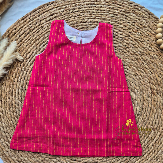 Pink Stripes A-line frock - (0-6years) Sokkaai
