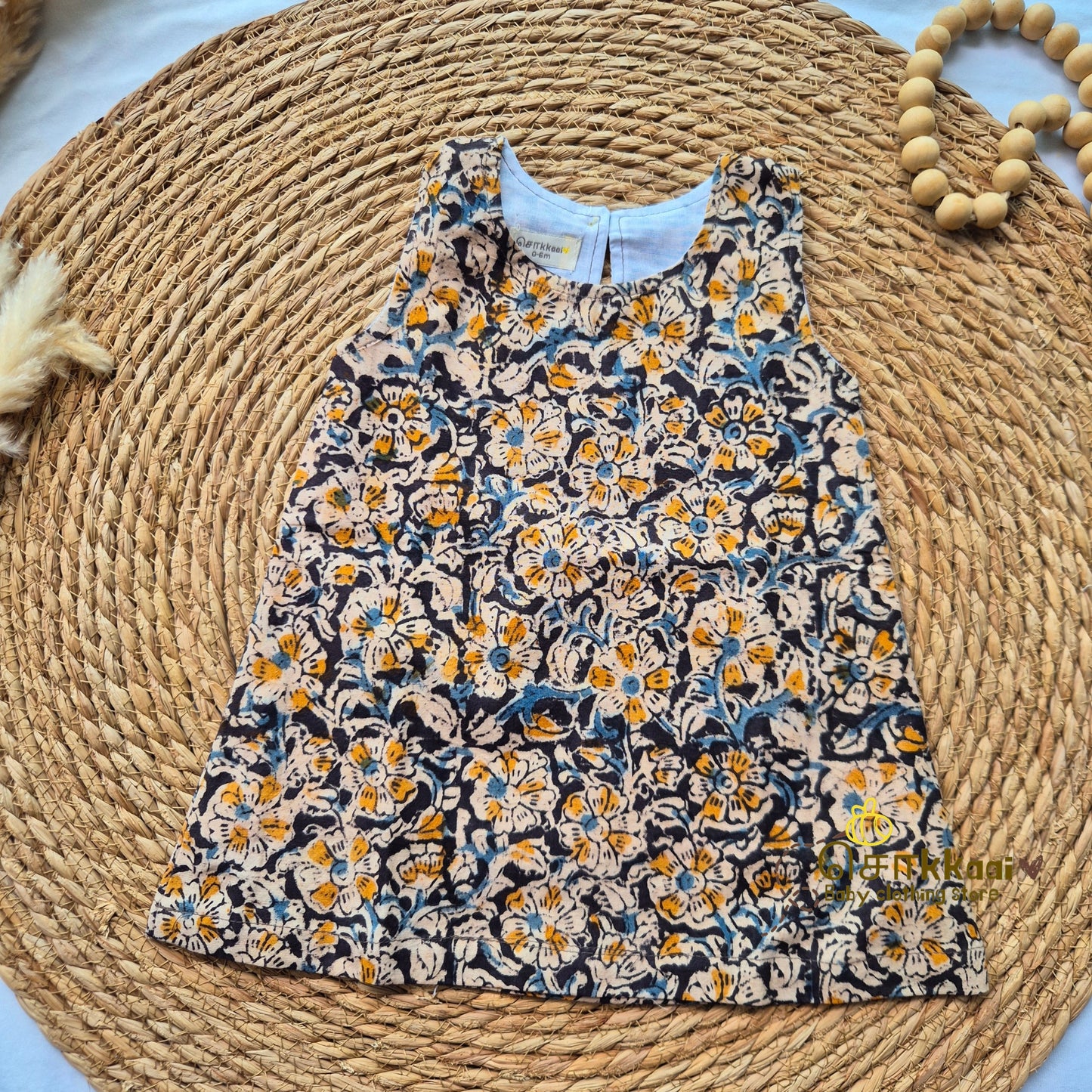 Black Rapid Kalamkari A-line frock - (0-6years) Sokkaai