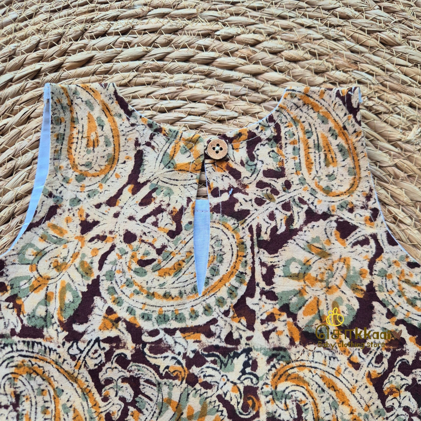 Brown Rapid Kalamkari A-line frock - (0-6years) Sokkaai