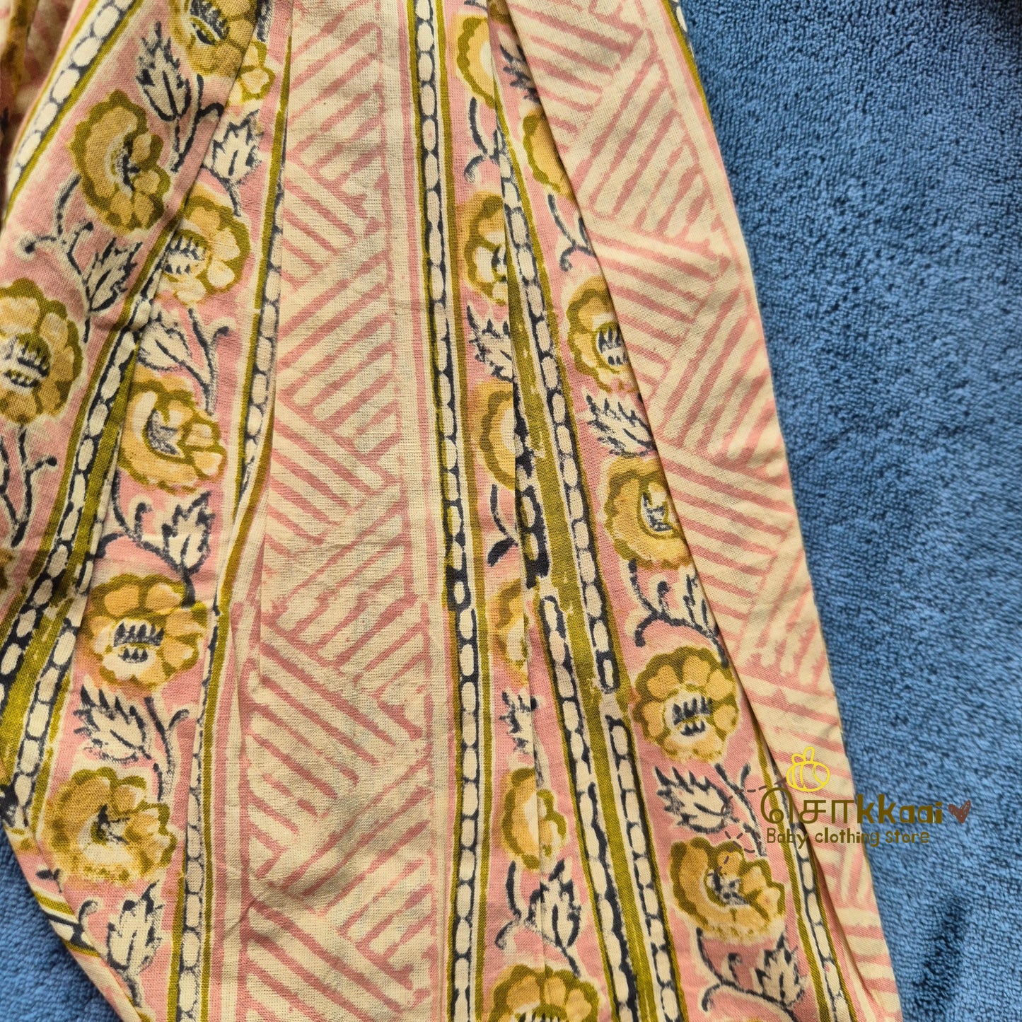 Pink Gulabi Floral Bel Cotton Kurti-Pattiyala Set Girl(6m-6years) - Sokkaai