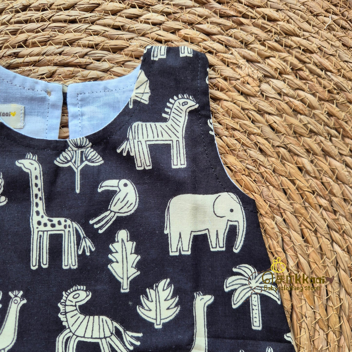 Midnight Safari A-line frock - (0-6years) Sokkaai