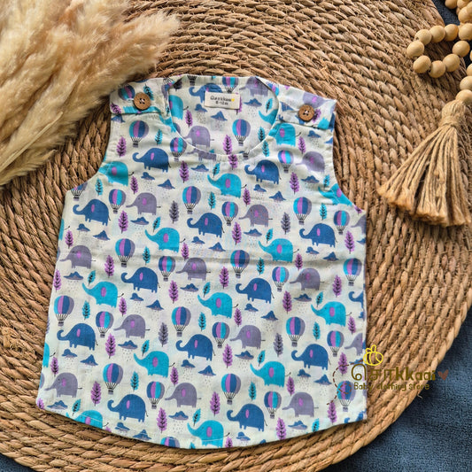 Carnival Elephant shoulder button tops (0-3years) - Sokkaai
