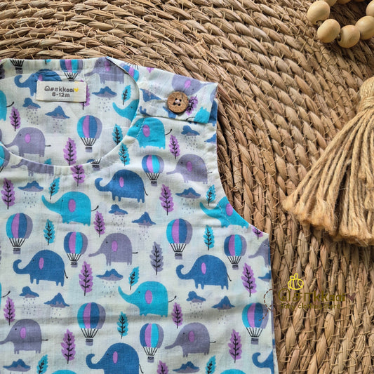 Carnival Elephant shoulder button tops (0-3years) - Sokkaai