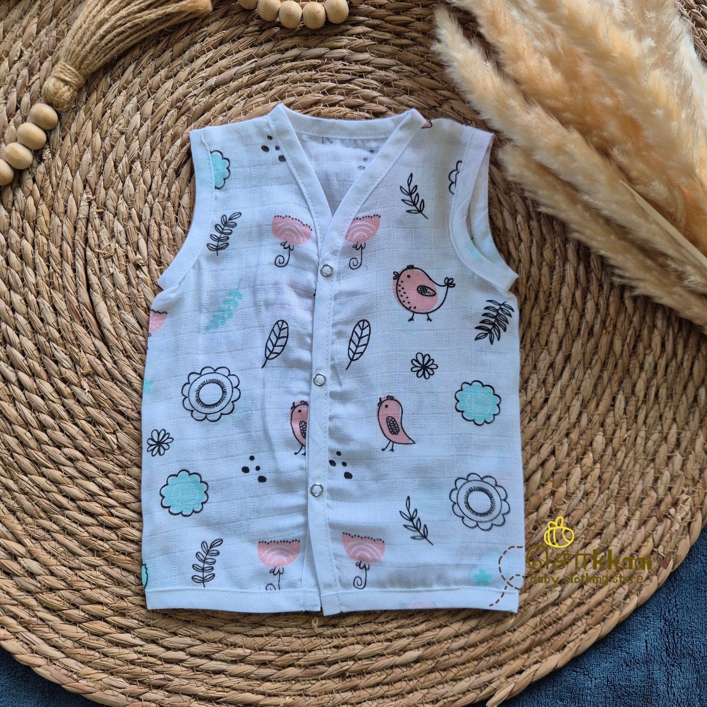 100% Organic Muslin Jabla (0-3m) - Sokkaai