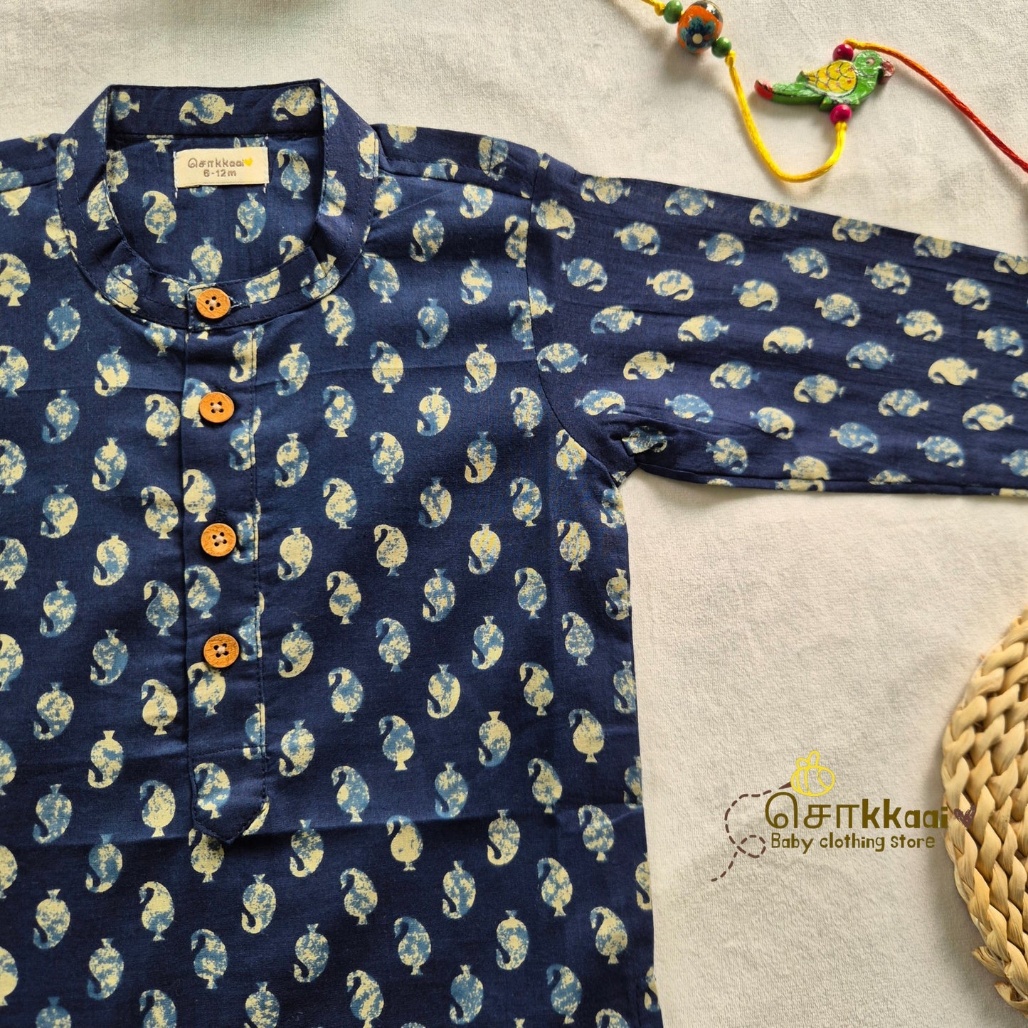 Blue Mango Butta long kurta with full sleeve (0-6years) - Sokkaai