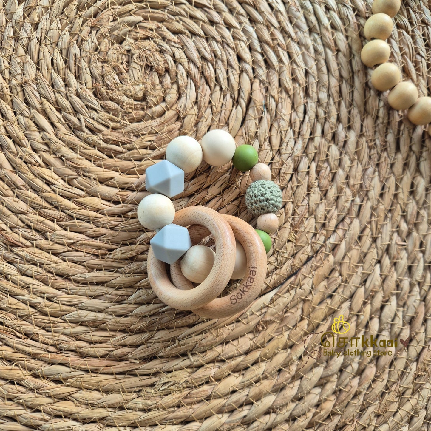 Wooden Silicon Teether - Sokkaai