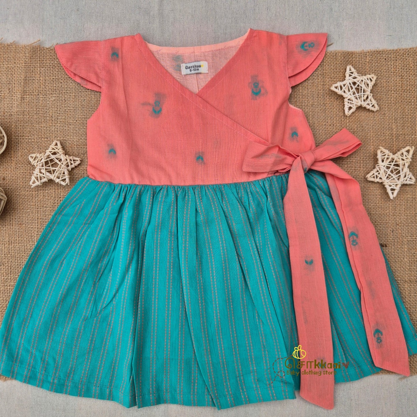 Sea Breeze Overlap Flared Girl Frock (0-3years) - Sokkaai