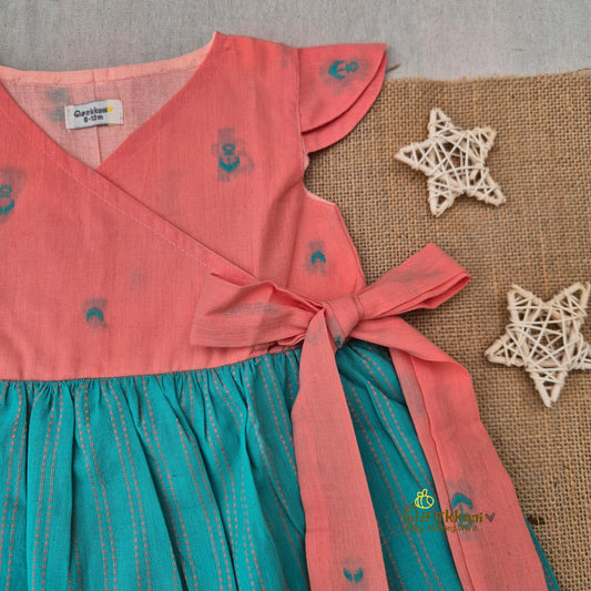Sea Breeze Overlap Flared Girl Frock (0-3years) - Sokkaai