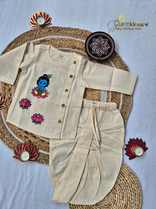 Krishna Jeyanthi Kids Dhoti Set (Newborn-3yrs) - Sokkaai