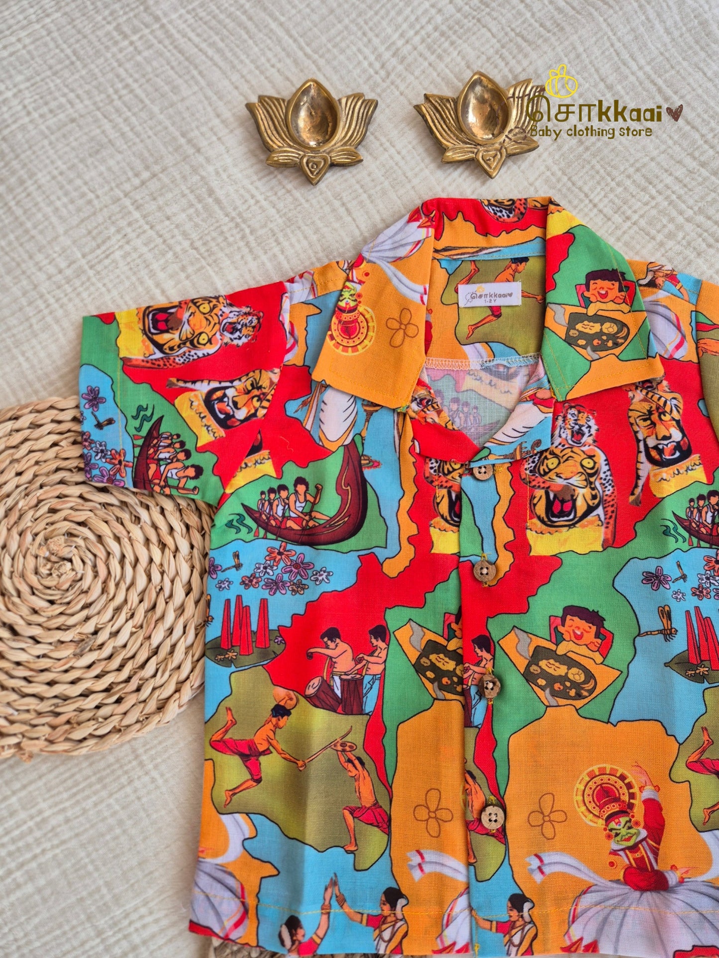 God's Own Carnival Shirt & Veshti set (6m-6yrs) - Sokkaai