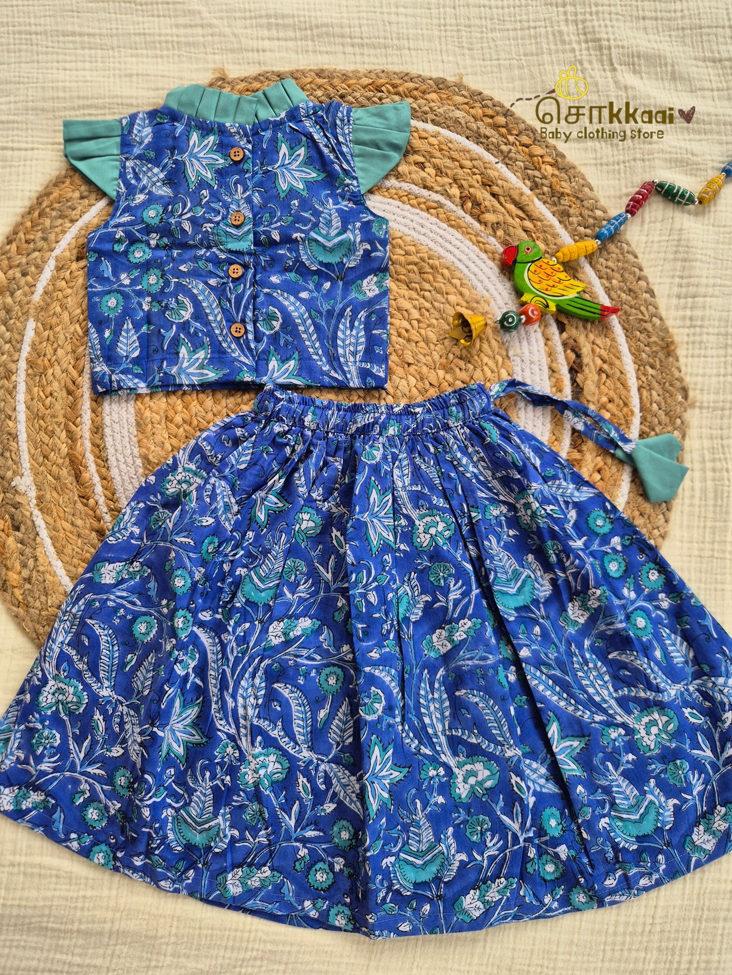 Indigo Bloom Skirt and Top Girls (6m-6years) - Sokkaai