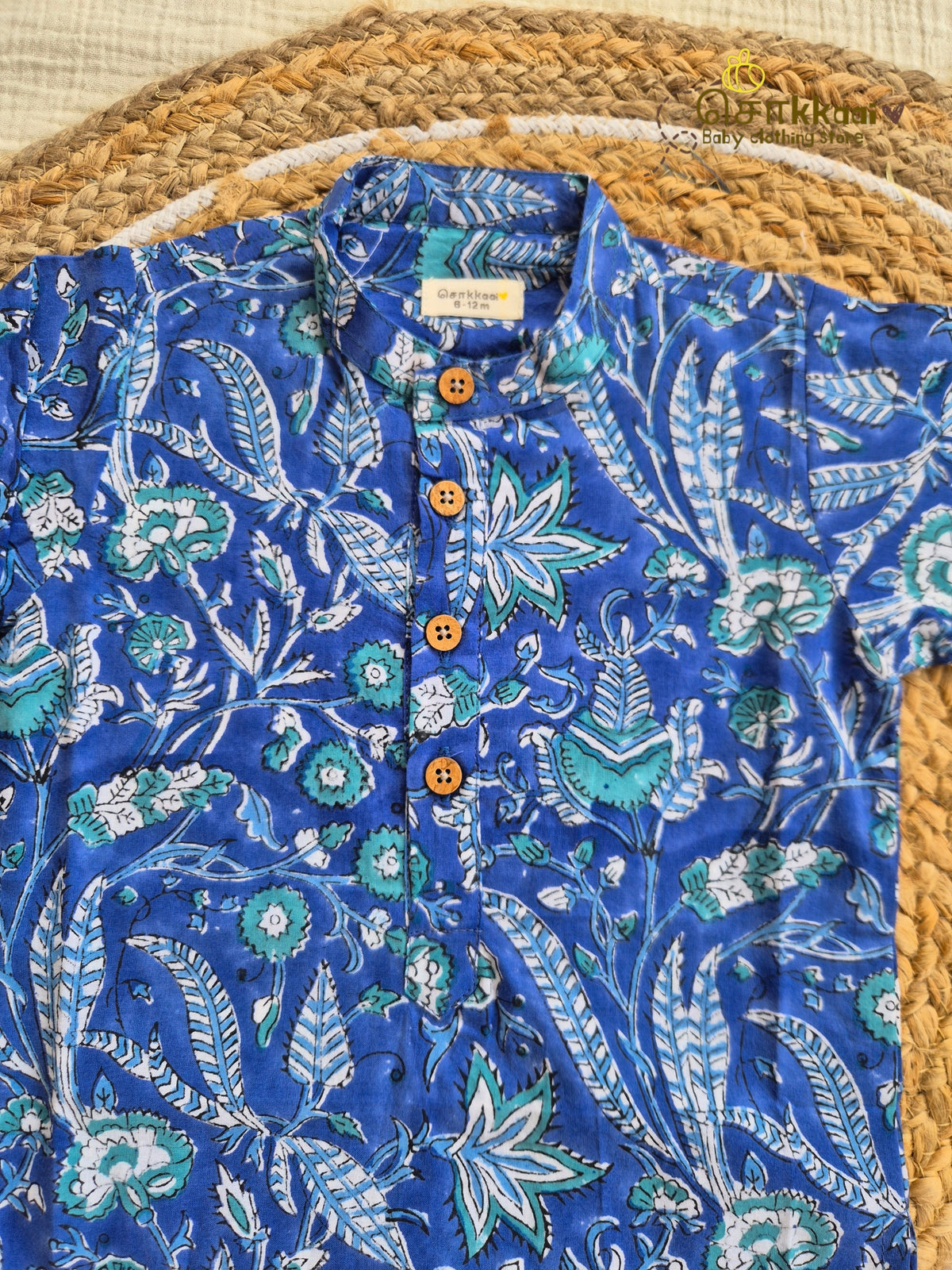 Indigo Bloom Long Kurta(6m-6yrs) - Sokkaai