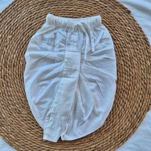 White Soft Cotton Dhoti Pant (0-5years) Sokkaai