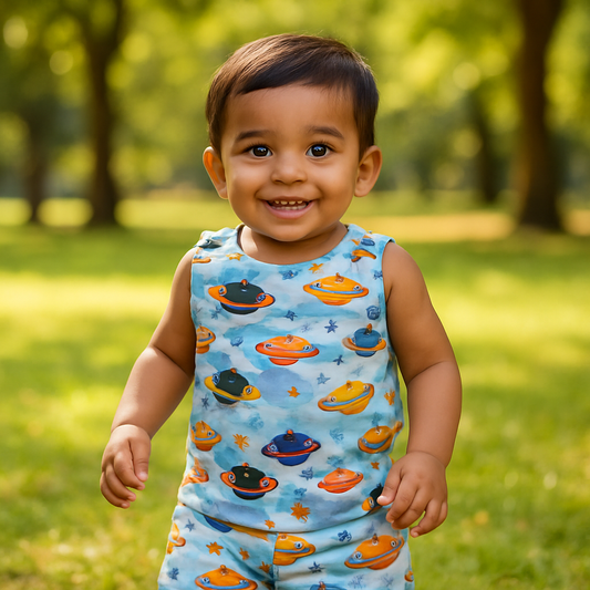 Planets & Space cotton Coord Set (0-3years) - Unisex