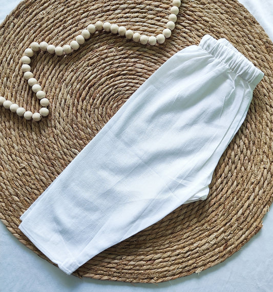 Cotton White Straight Pants