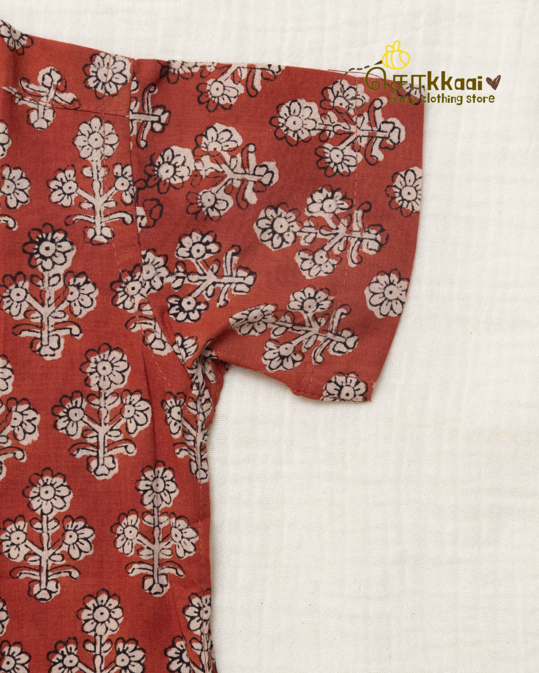 Earthy Petals Mandarin Collar Kids Shirt (0-6yrs) - Son