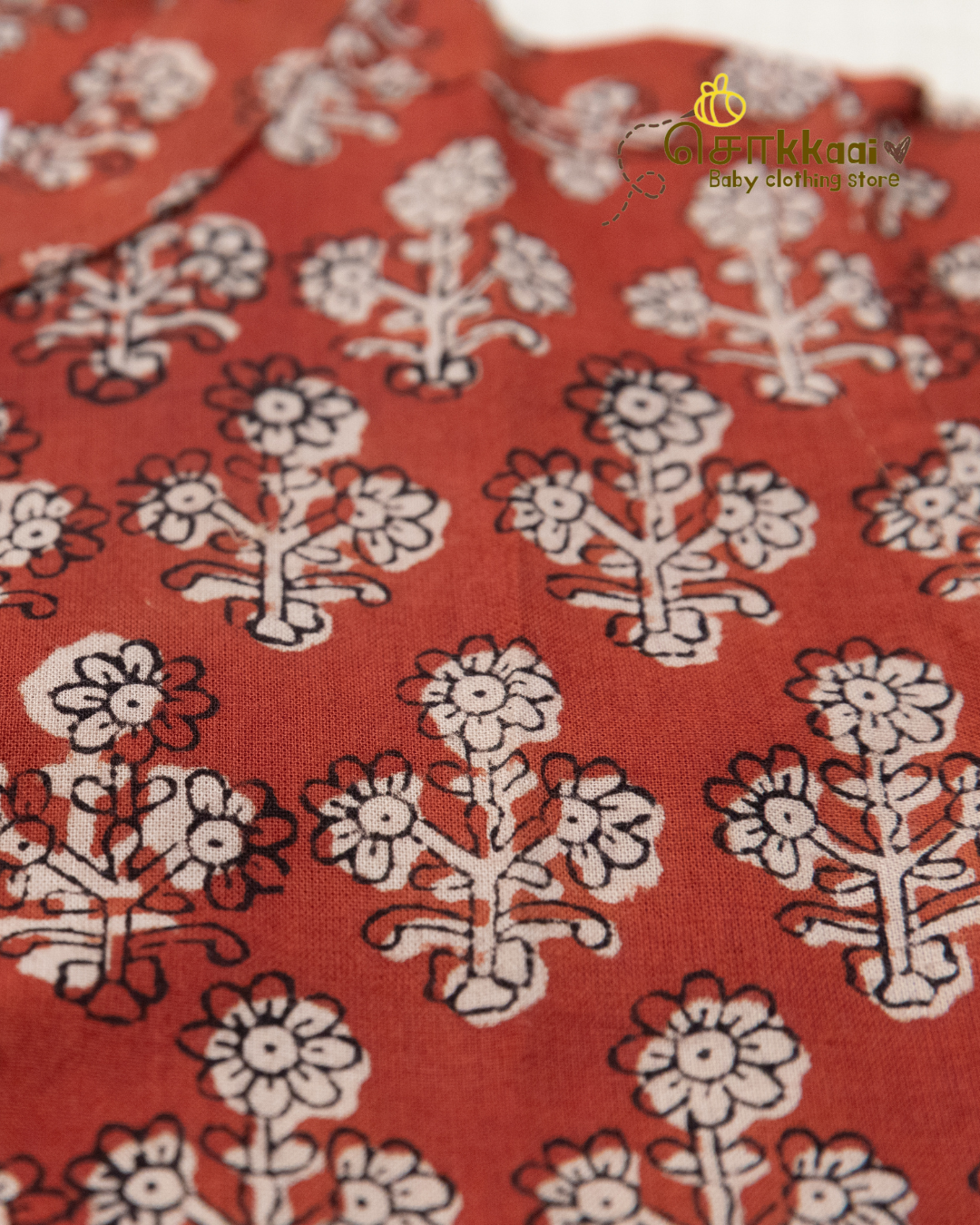 Earthy Petals Mandarin Collar Kids Shirt (0-6yrs) - Son