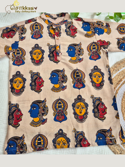 Heritage Mural Kalamkari Mandarin Kurta (L-3XL) - Dad