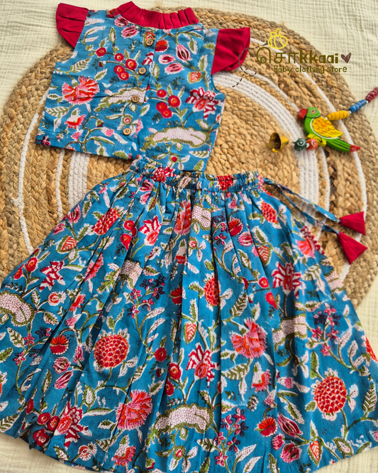 Blue Blossom Skirt and Top Girls (6m-6years) - Sokkaai