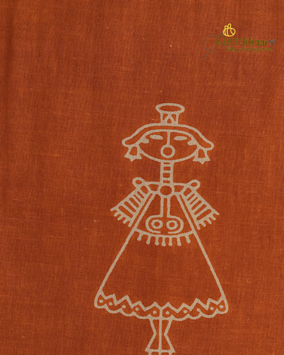 Rust Orange Tribal Motif sleeveless top (NB-4years) - Sokkaai