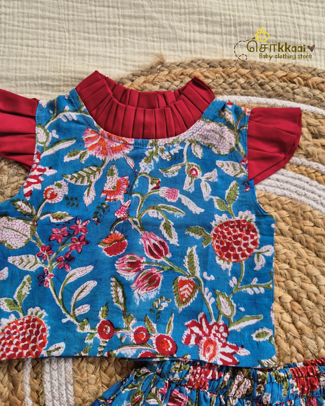 Blue Blossom Skirt and Top Girls (6m-6years) - Sokkaai