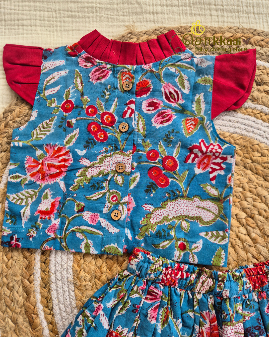 Blue Blossom Skirt and Top Girls (6m-6years) - Sokkaai