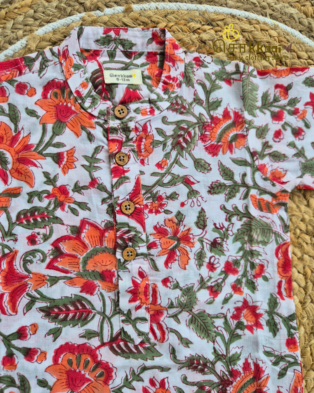 White Blooming Garden Long Kurta(6m-6yrs) - Sokkaai