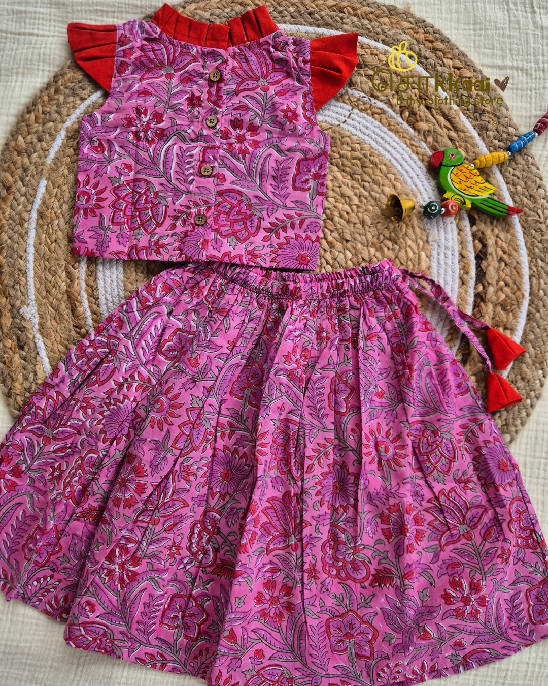 Pink Gulab Skirt and Top Girls (6m-6years) - Sokkaai