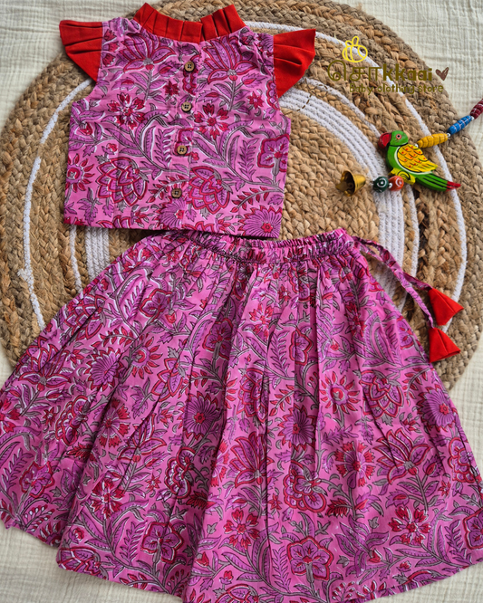 Pink Gulab Skirt and Top Girls (6m-6years) - Sokkaai