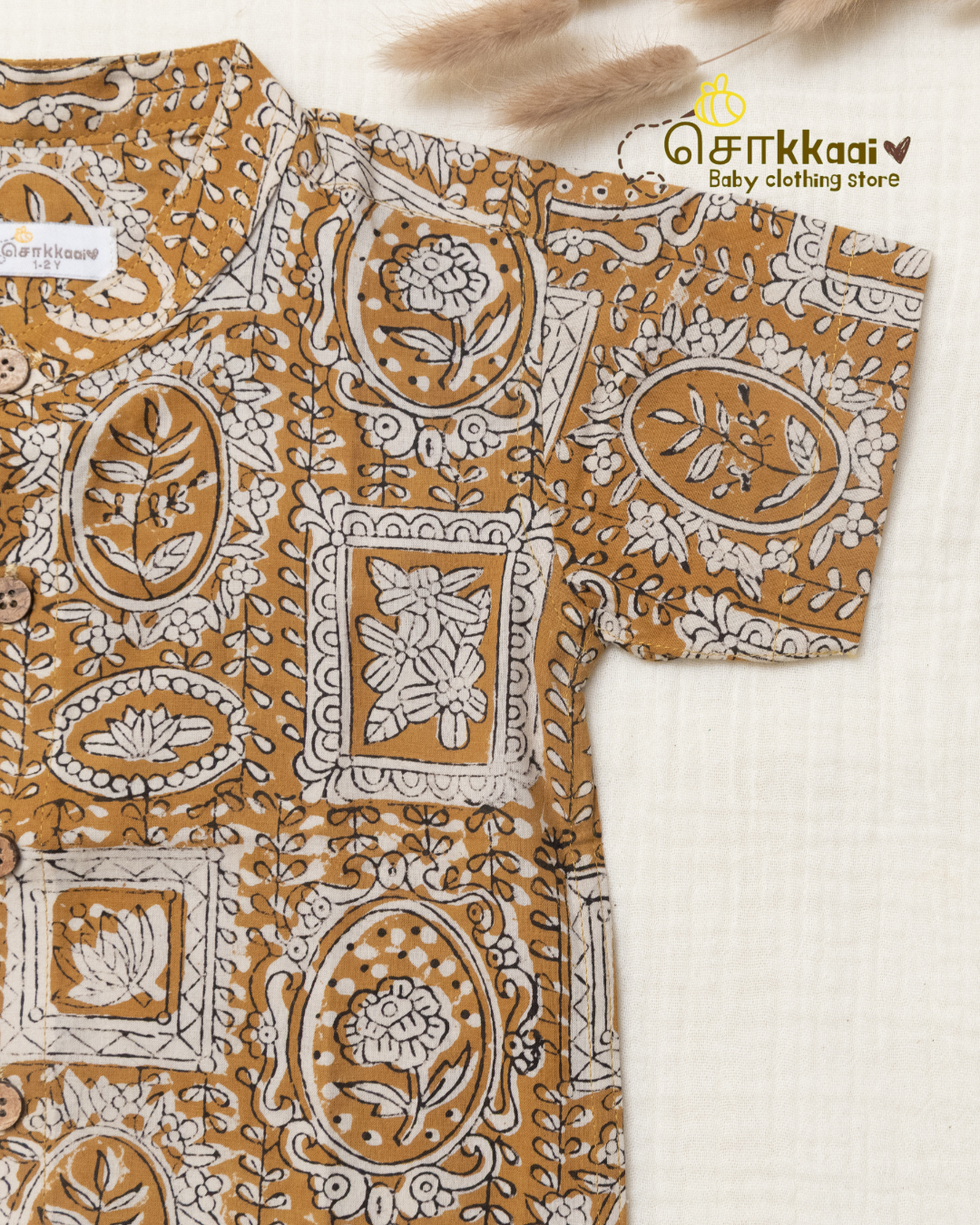 Mustard Tales Mandarin Collar Kids Shirt (0-6yrs) - Son