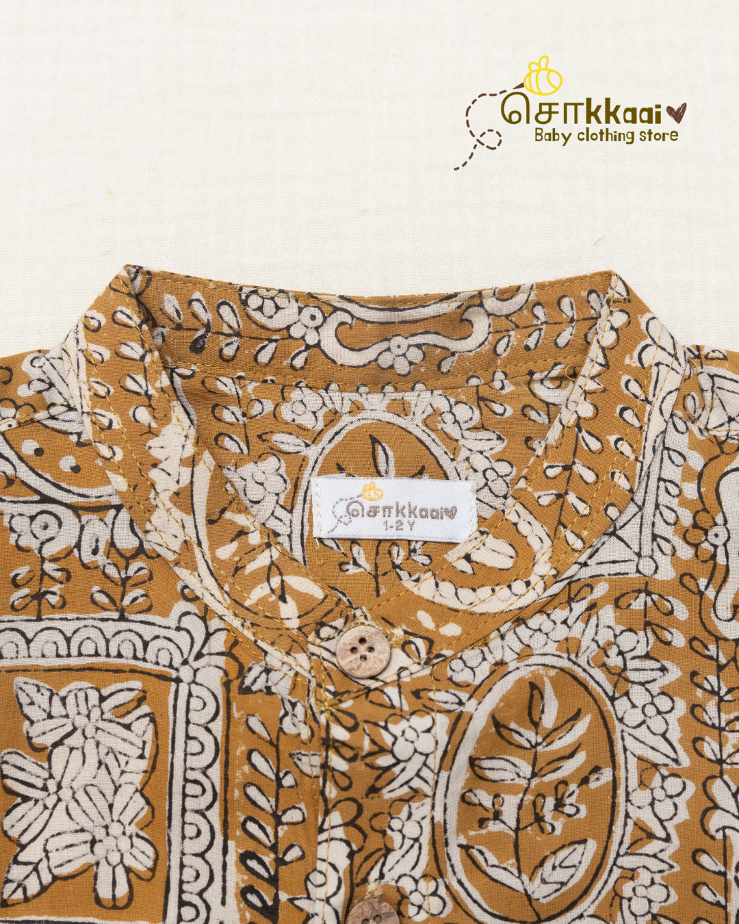 Mustard Tales Mandarin Collar Kids Shirt (0-6yrs) - Son